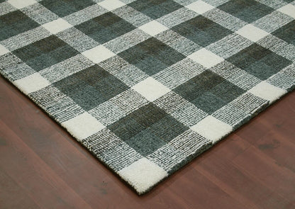 Amer Tartan Tra-6 Charcoal Geometric Area Rug