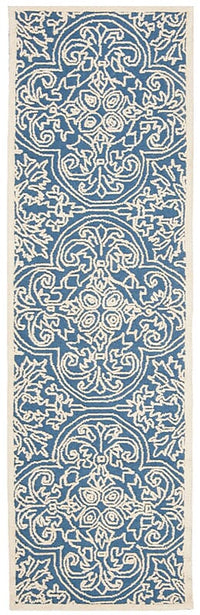 Safavieh Trace Trc101B Blue / Ivory Damask Area Rug