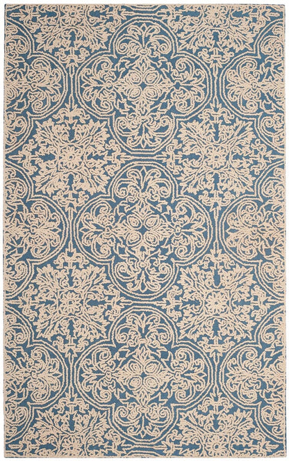 Safavieh Trace Trc101B Blue / Ivory Damask Area Rug