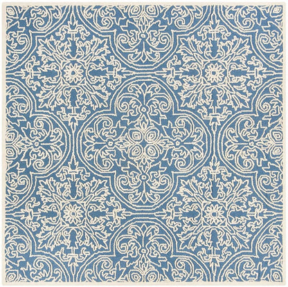 Safavieh Trace Trc101B Blue / Ivory Damask Area Rug