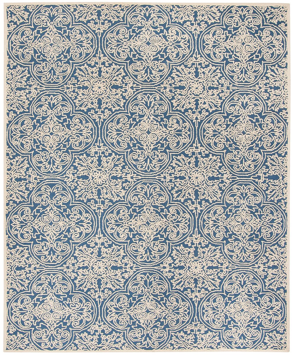 Safavieh Trace Trc101B Blue / Ivory Damask Area Rug