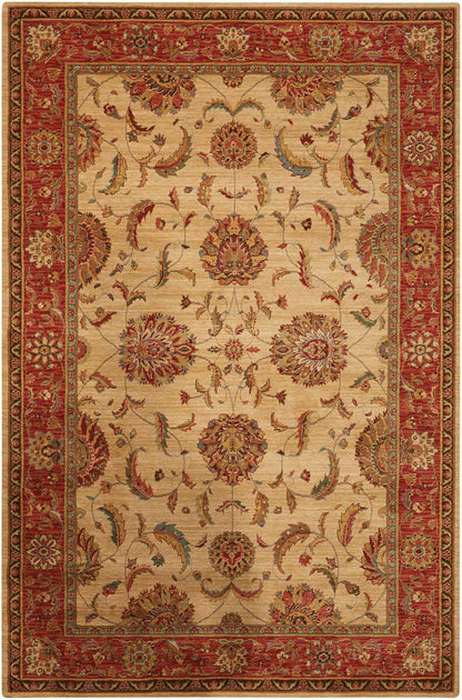 Nourison Living Treasures li04 Ivory  /  Red Area Rug