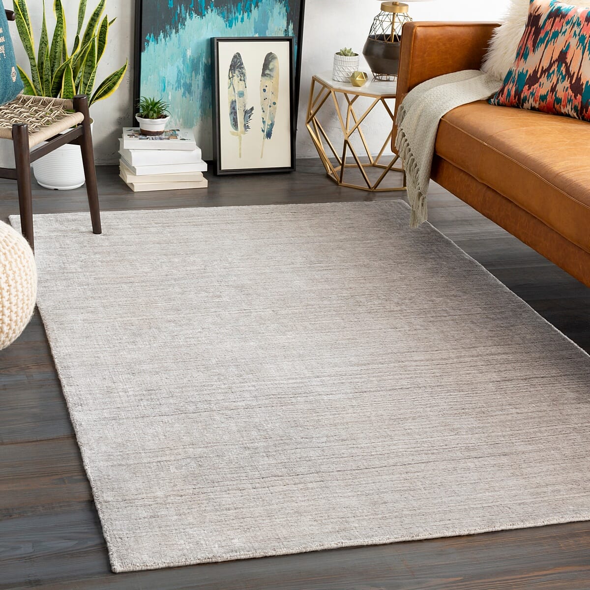 Surya Torino Trn-2301 White, Medium Gray Area Rug