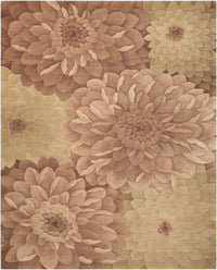 Nourison Tropics ts11 Taupe  /  Green Floral / Country Area Rug