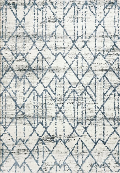 Dynamic Troya 4604 Ivory / Blue Geometric Area Rug