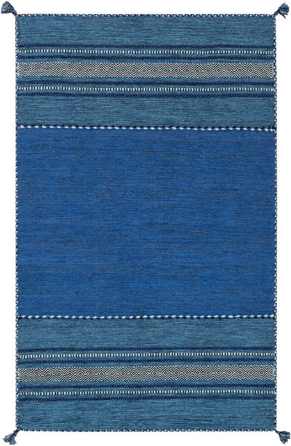 Surya Trenza Trz-3003 Navy, Dark Blue, Pale Blue, Black Striped Area Rug