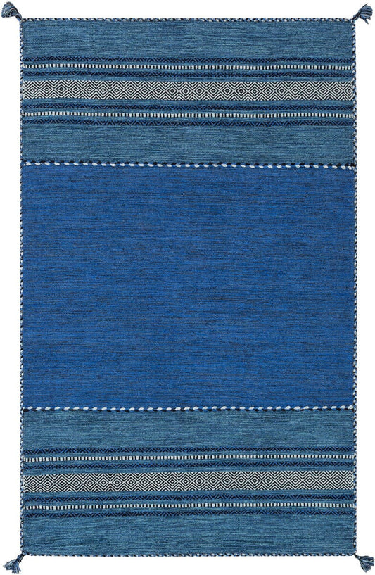 Surya Trenza Trz-3003 Navy, Dark Blue, Pale Blue, Black Striped Area Rug