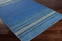 Surya Trenza Trz-3003 Navy, Dark Blue, Pale Blue, Black Striped Area Rug