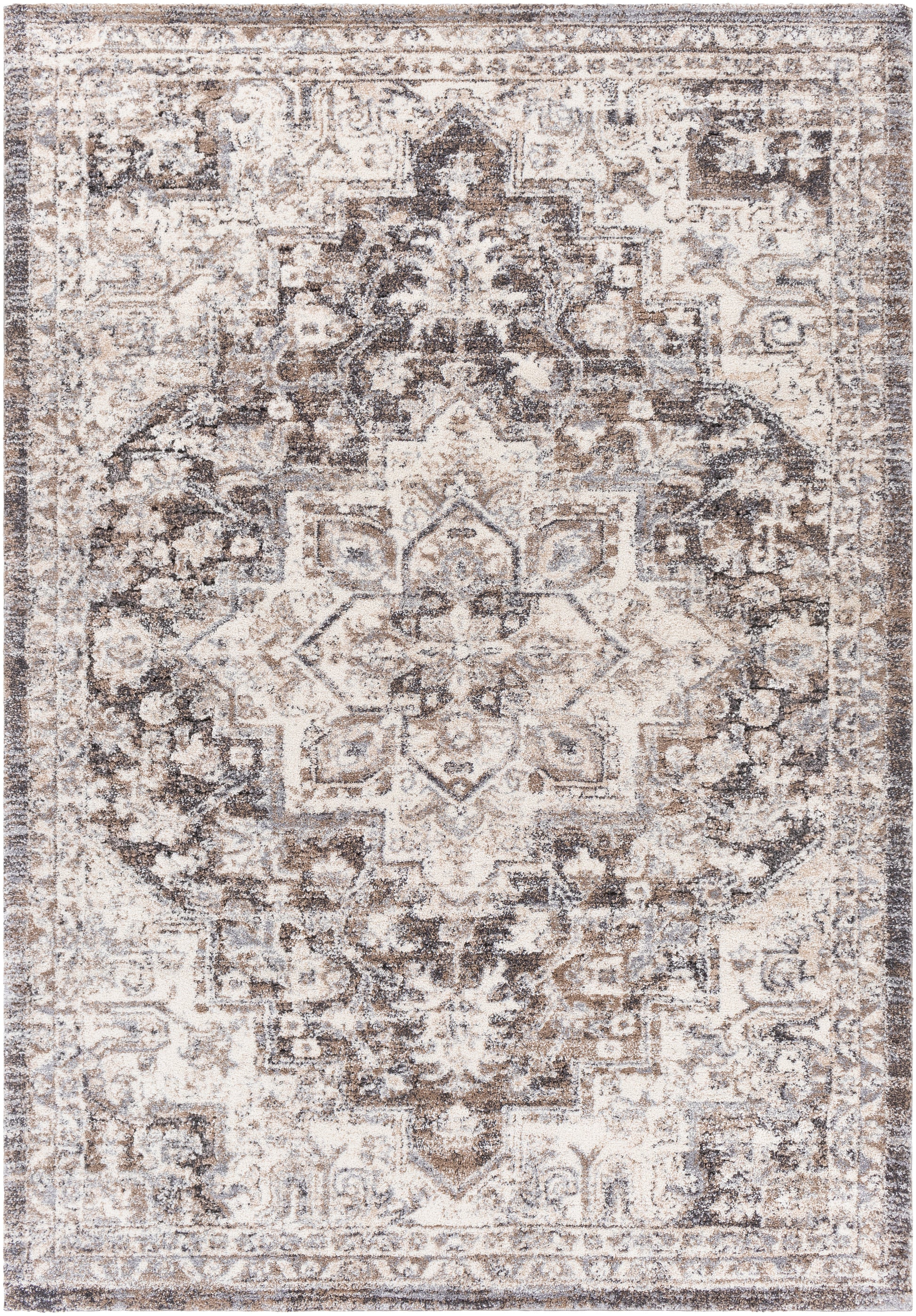 Surya Tuscany Tus-2318 Camel, Charcoal, Medium Gray, Light Gray Area Rug