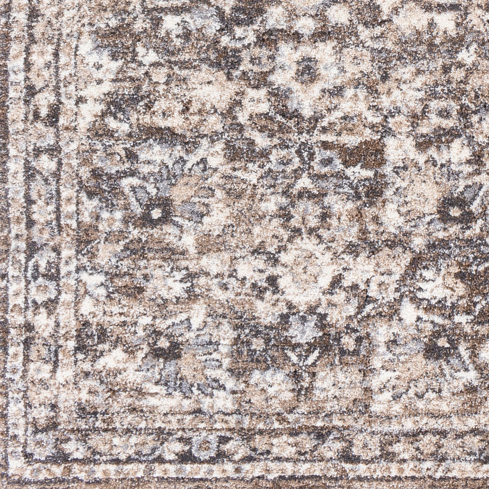 Surya Tuscany Tus-2319 Dark Brown, Camel, Charcoal, Medium Gray Area Rug