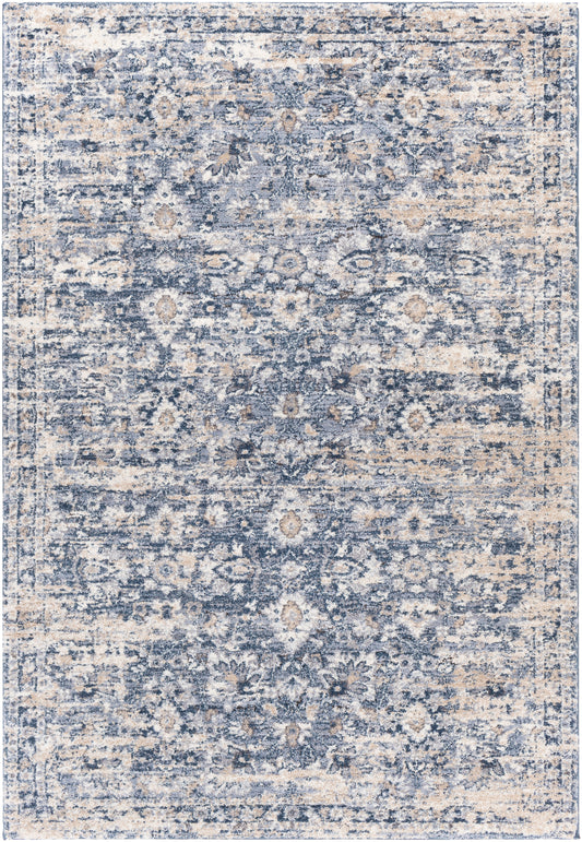 Surya Tuscany Tus-2320 Dark Blue, Denim, Beige, Medium Gray Area Rug