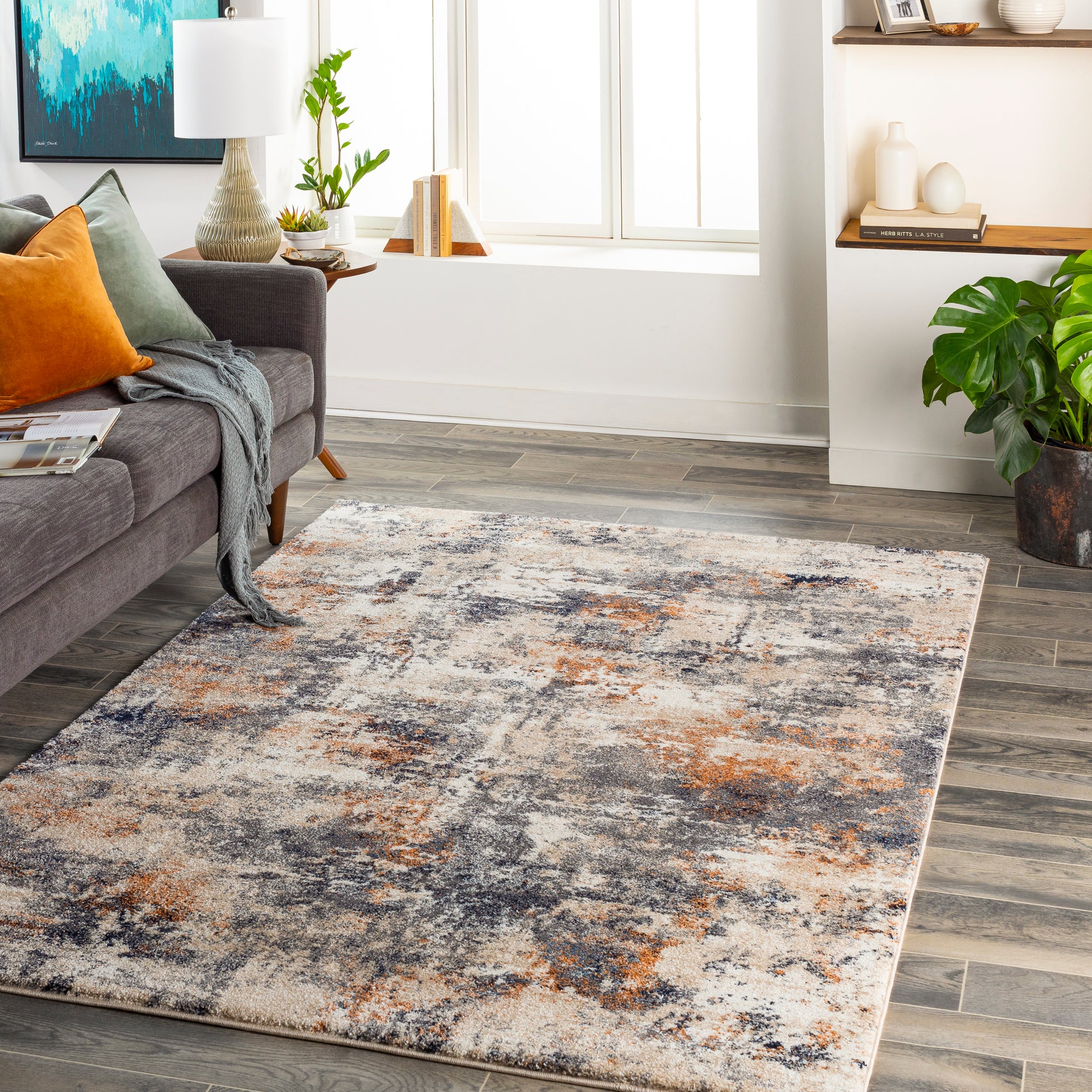 Surya Tuscany Tus-2326 Cream, Dusty Coral Area Rug