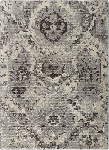 Nourison Twilight Twi03 Ivory Grey Damask Area Rug