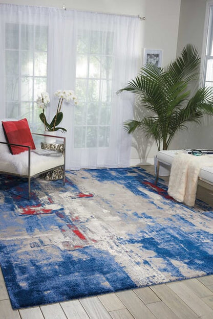 Nourison Twilight Twi20 Grey / Blue Organic / Abstract Area Rug