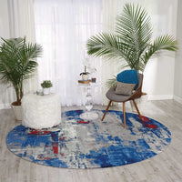 Nourison Twilight Twi20 Grey / Blue Organic / Abstract Area Rug