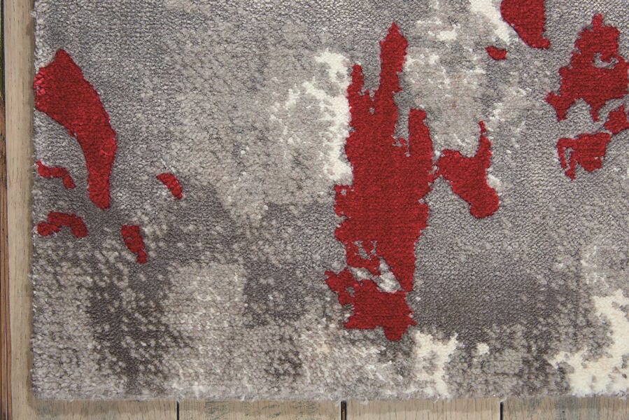 Nourison Twilight Twi21 Grey / Red Organic / Abstract Area Rug