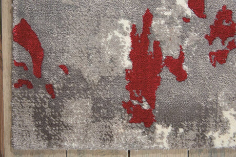 Nourison Twilight Twi21 Grey / Red Rugs.