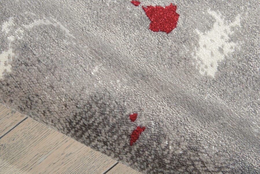 Nourison Twilight Twi21 Grey / Red Rugs.