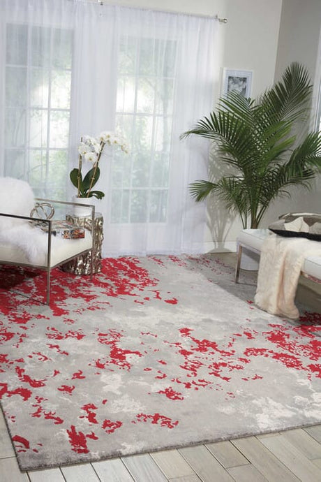 Nourison Twilight Twi21 Grey / Red Rugs.