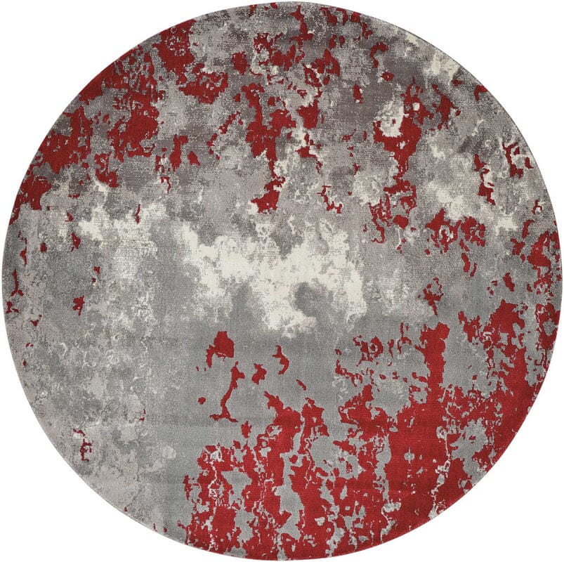 Nourison Twilight Twi21 Grey / Red Organic / Abstract Area Rug