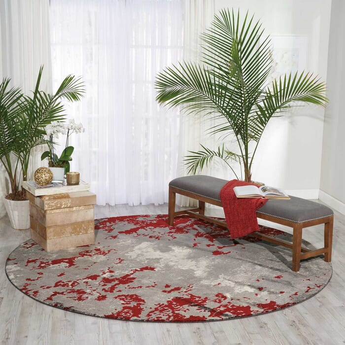 Nourison Twilight Twi21 Grey / Red Rugs.
