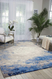 Nourison Twilight Twi22 Blue / Grey Organic / Abstract Area Rug