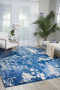 Nourison Twilight Twi24 Blue / Ivory Organic / Abstract Area Rug