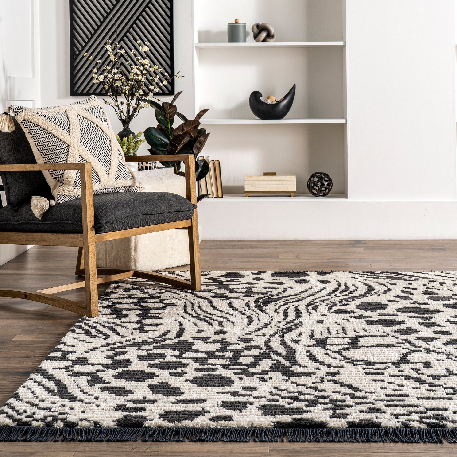 Nuloom Elissa Animal Print Nel1894A Gray Area Rug