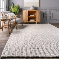 Nuloom Glendora Chevron Ngl3593B Ivory Area Rug