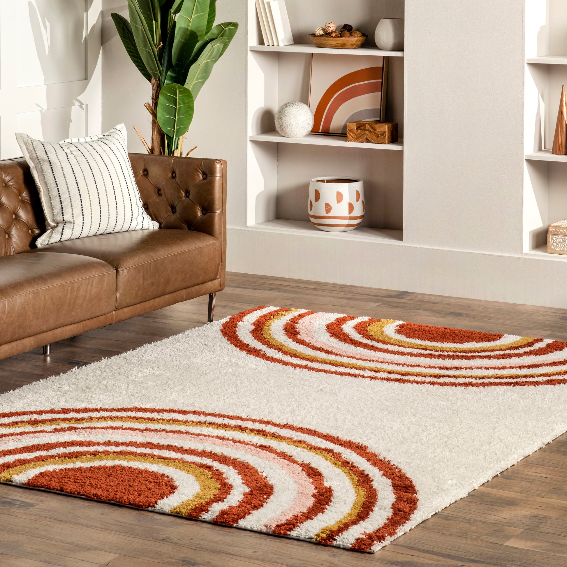 Nuloom Dotty Half Sunset Ndo2950A Orange Area Rug