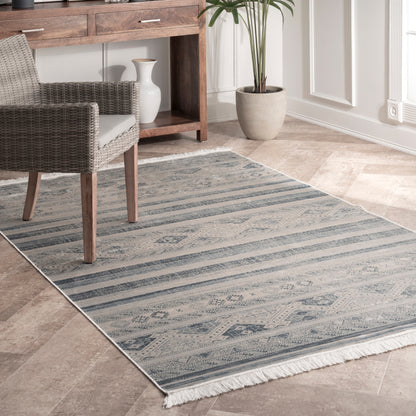 Nuloom Vintage Tribal Roseline Nvi1632A Blue Area Rug