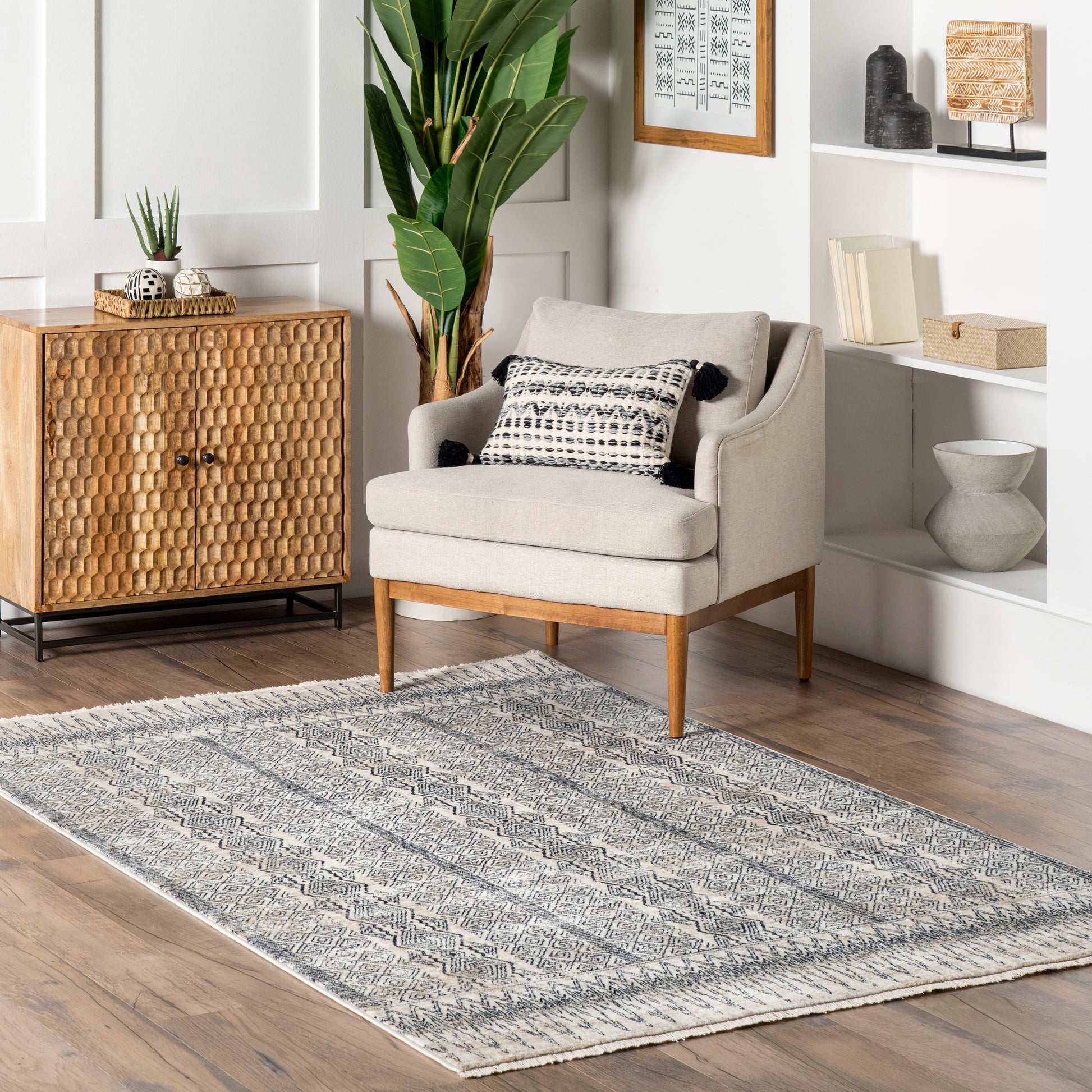 Nuloom Janene Tribal Banded Nja1543A Blue Area Rug