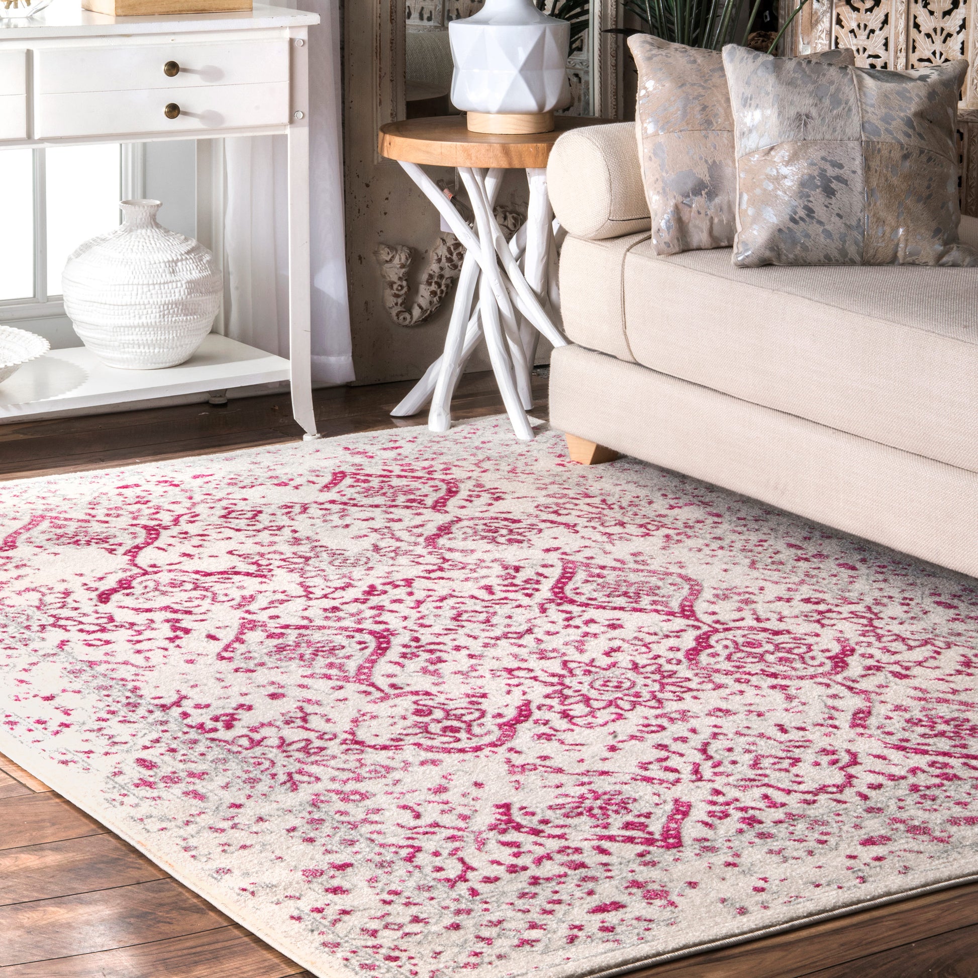 Nuloom Odell Vintage Nod3127D Pink Area Rug