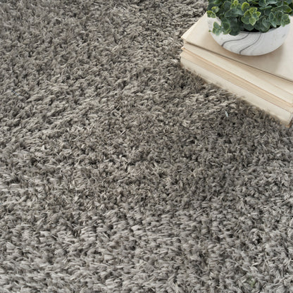 Nourison Lush Shag Lss01 Grey Area Rug