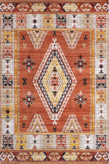 AreaRugs.com Wavaj Nwa1216A Burnt Orange Area Rug