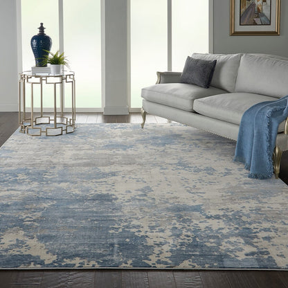 Nourison Rustic Textures Rus08 Grey / Blue Organic / Abstract Area Rug