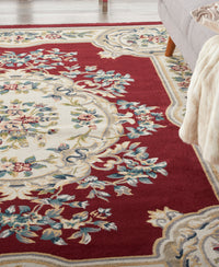 Nourison Aubusson Abs1 Red Area Rug