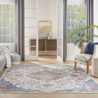 Nourison Elation Etn09 Ivory Blue Area Rug