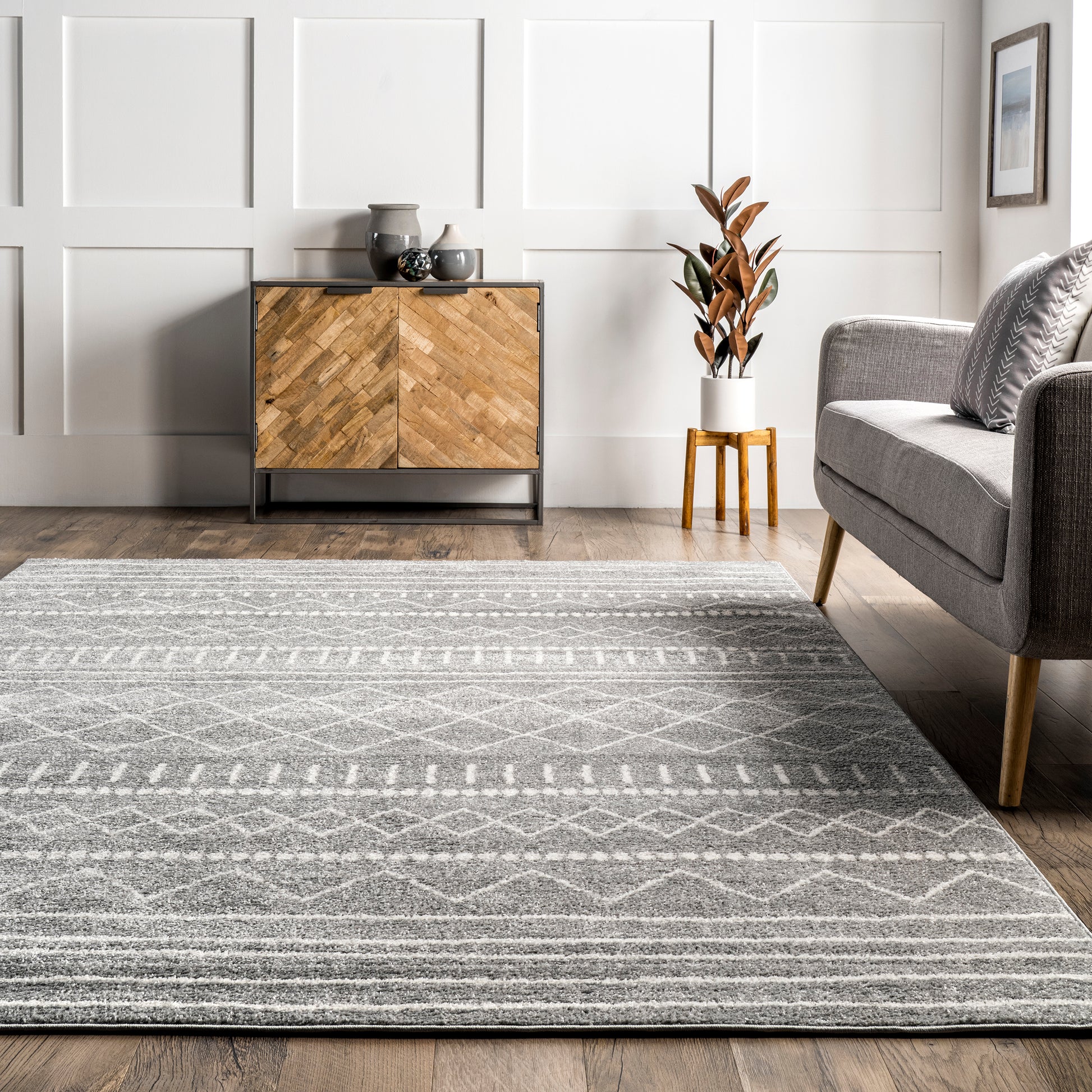 Nuloom Ryden Moroccan Trellis Nry1368A Gray Area Rug