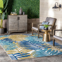 Nuloom Molly Tropical Leaves Nmo2635A Blue Area Rug