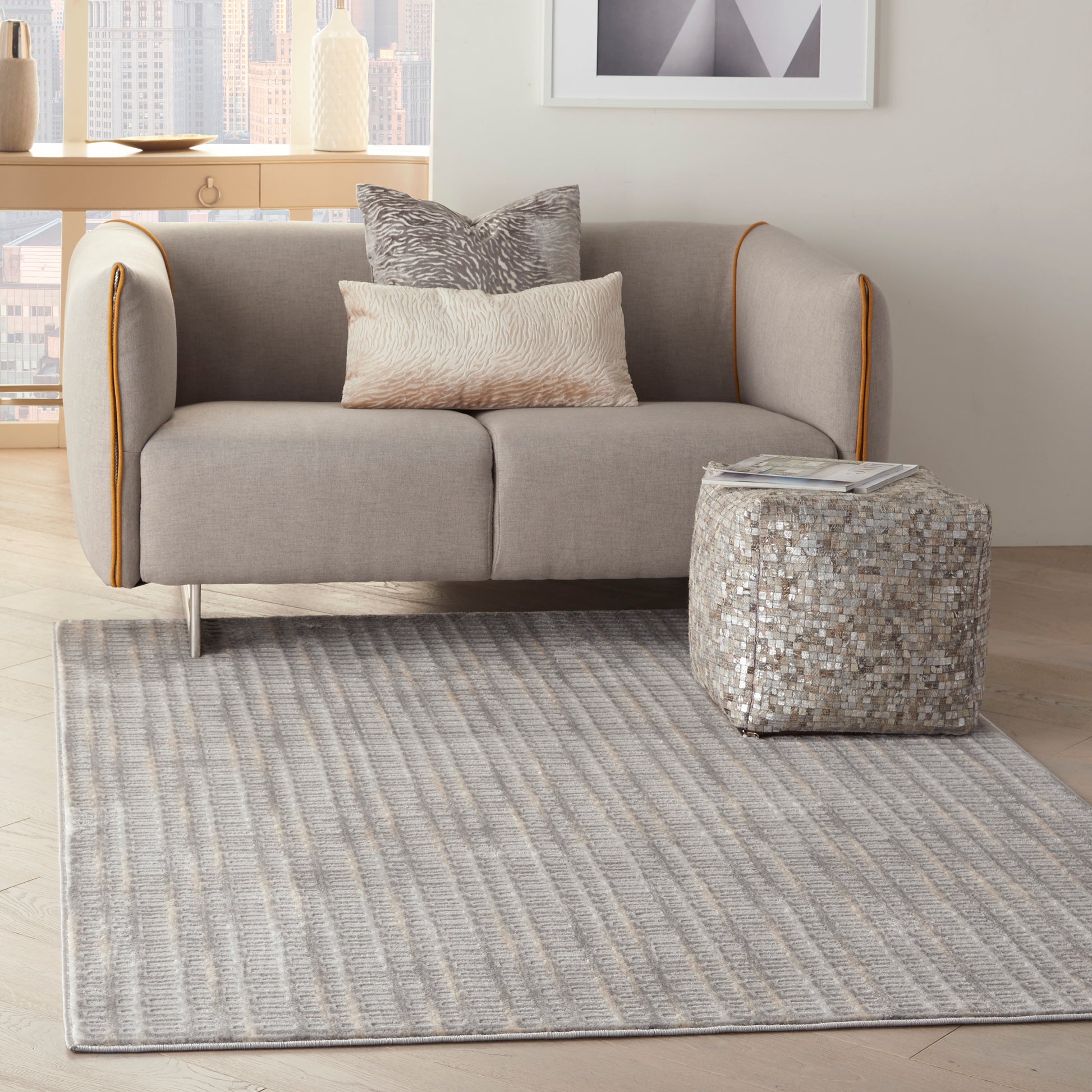 Nourison Solace Sla04 Grey/Beige Area Rug