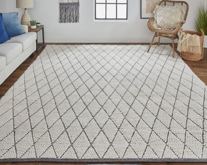 Feizy Thayer 8648F Ivory/Charcoal Area Rug
