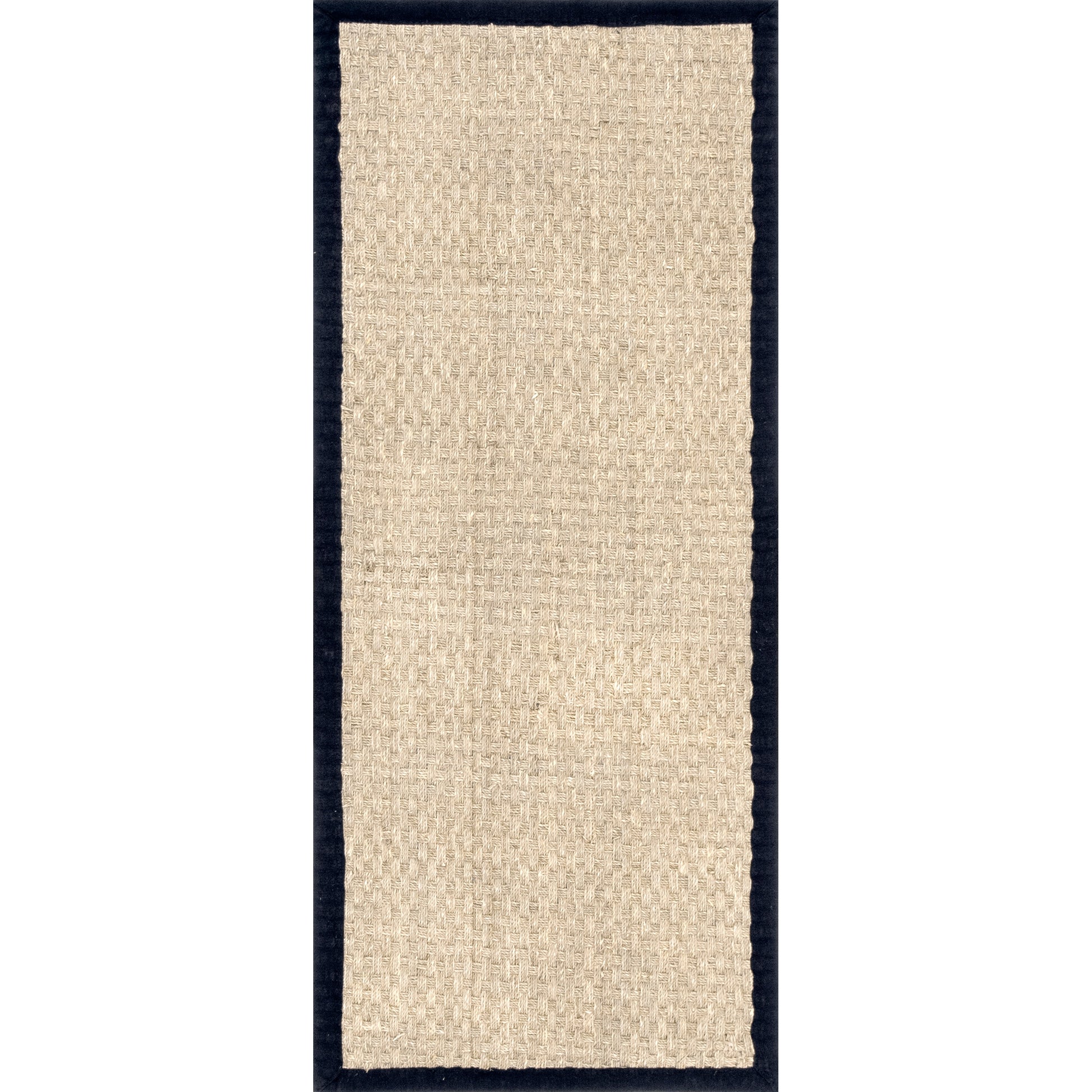 Nuloom Hesse Checker Weave Seagrass Nhe2029A Black Area Rug