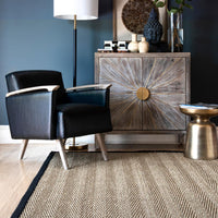 Nuloom Larnaca Seagrass Herringbone Nla2030A Black Area Rug