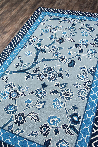 Momeni Madcap Cottage Under A Loggia Blossom Dearie Und-5 Blue Floral / Country Area Rug