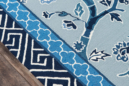 Momeni Madcap Cottage Under A Loggia Blossom Dearie Und-5 Blue Floral / Country Area Rug