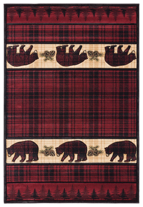 United Weavers Cottage Bear Stone Burgundy (2055-40834) Rugs.