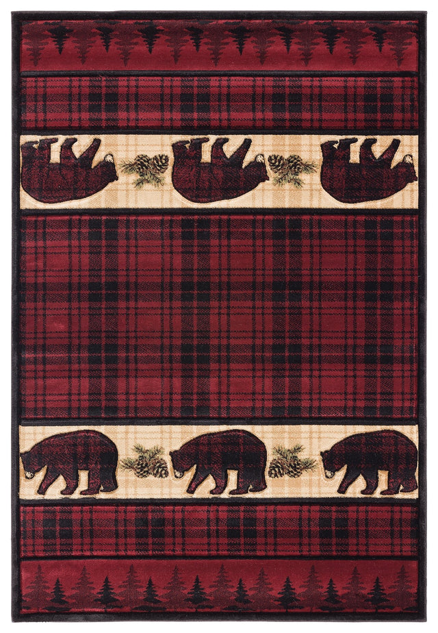 United Weavers Cottage Bear Stone Burgundy (2055-40834) Rugs.
