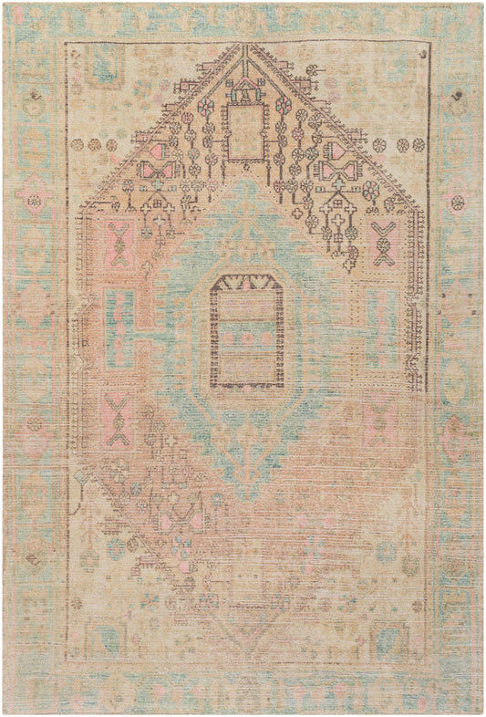 Surya Unique Unq-2305 Bright Pink, Lime, Charcoal, Beige Area Rug