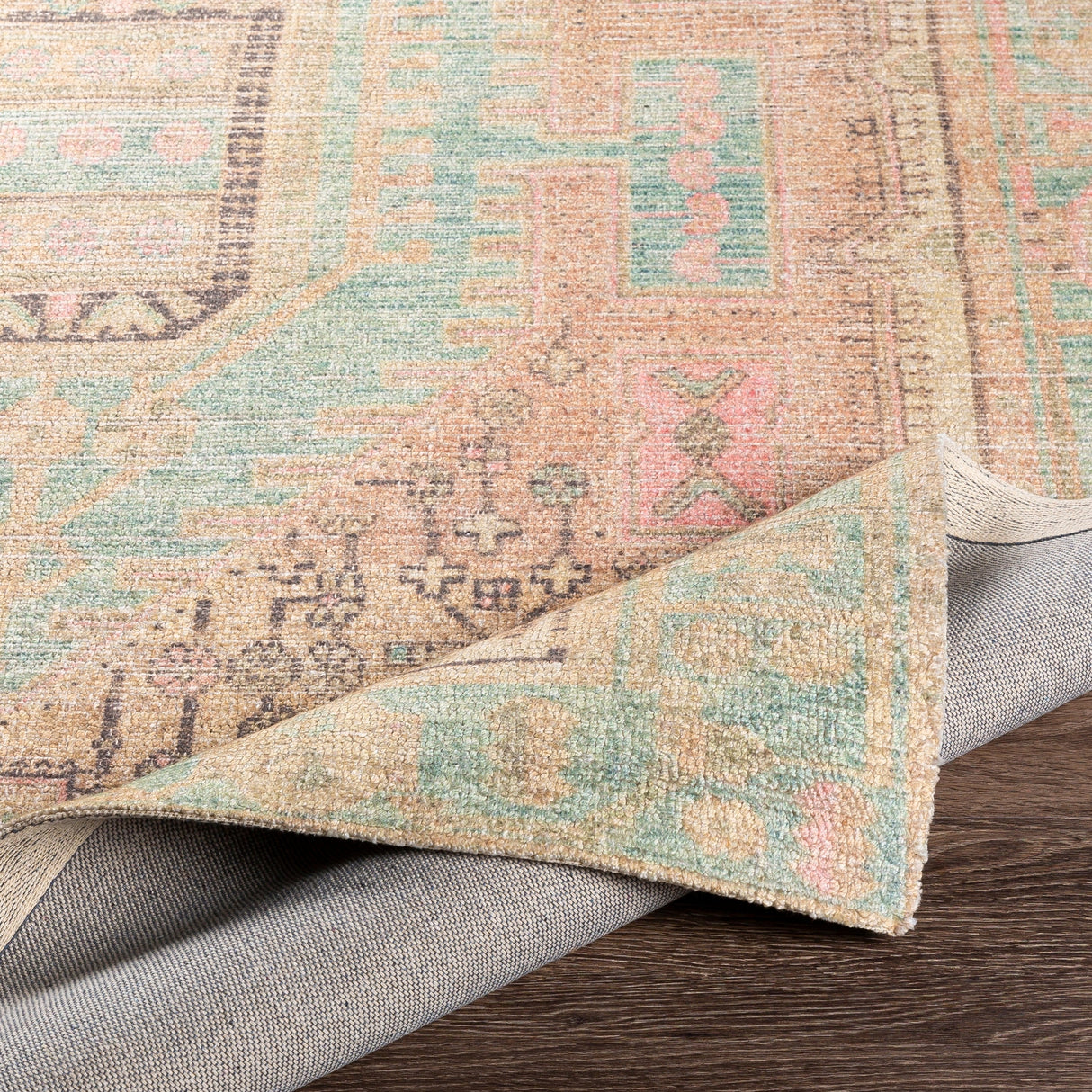 Surya Unique Unq-2305 Bright Pink, Lime, Charcoal, Beige Rugs.